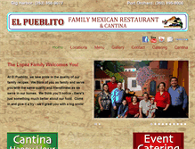 Tablet Screenshot of elpueblitorestaurant.com